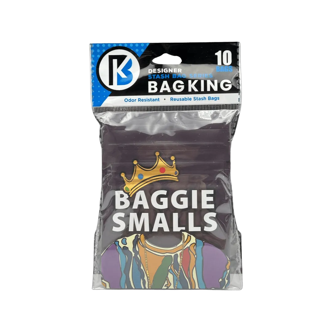 10-Pack Bag King Baggie Smalls Wide Mouth Child-Resistant Mylar Bag | 1/8th ounce