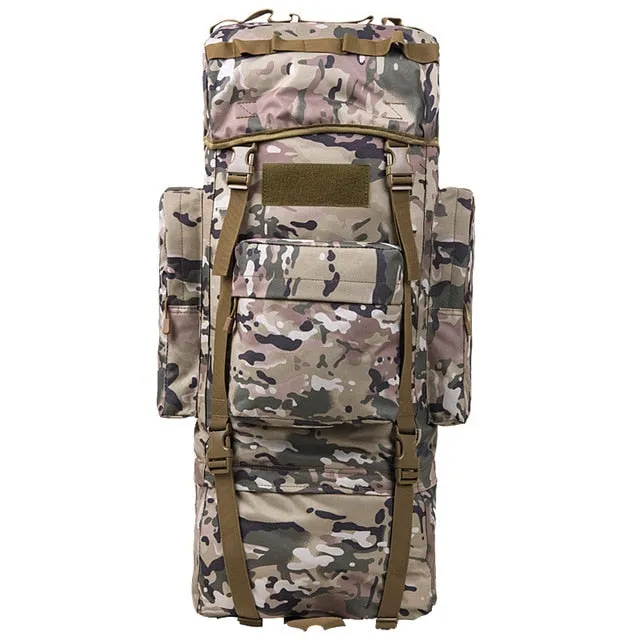 100L Internal Metal U Frame Military Rucksack Backpack Built-In Raincover