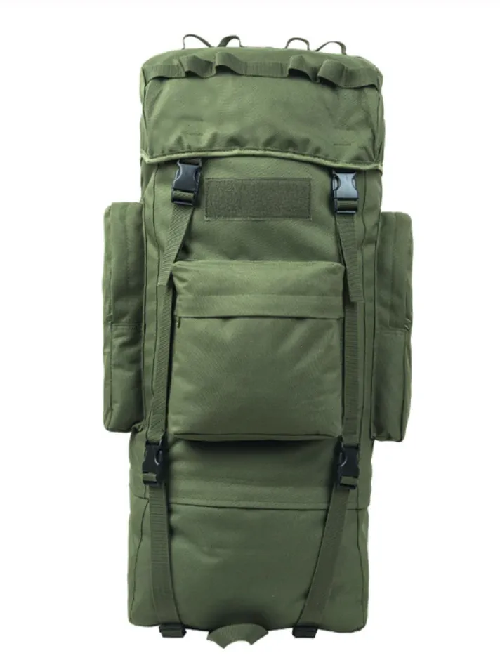 100L Internal Metal U Frame Military Rucksack Backpack Built-In Raincover