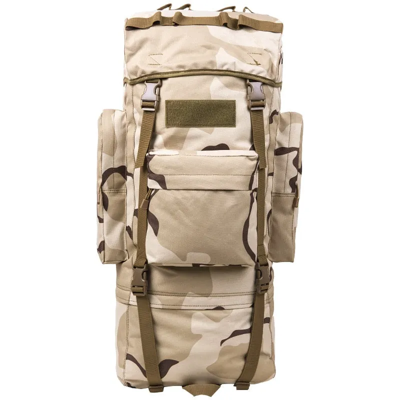 100L Internal Metal U Frame Military Rucksack Backpack Built-In Raincover