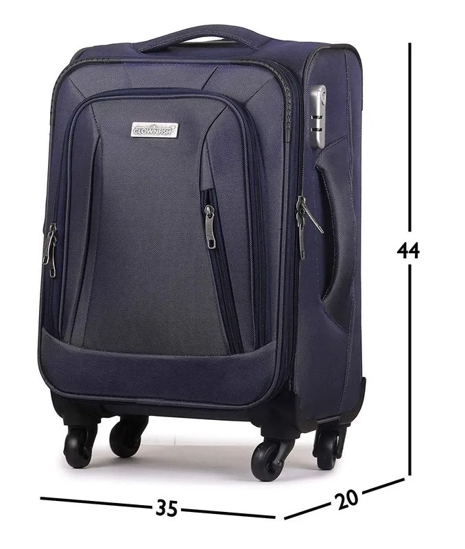 20 Inch Softsided Suitcase Trolley Bag - Space Blue | 4 Rotating Wheels | Travel Essential