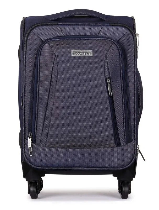 20 Inch Softsided Suitcase Trolley Bag - Space Blue | 4 Rotating Wheels | Travel Essential