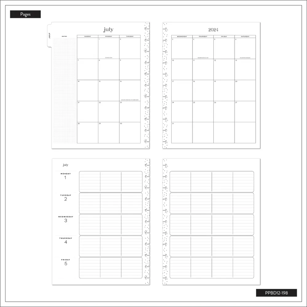 2024 Aesthetique Teacher Happy Planner - Big Teacher Layout - 12 Months