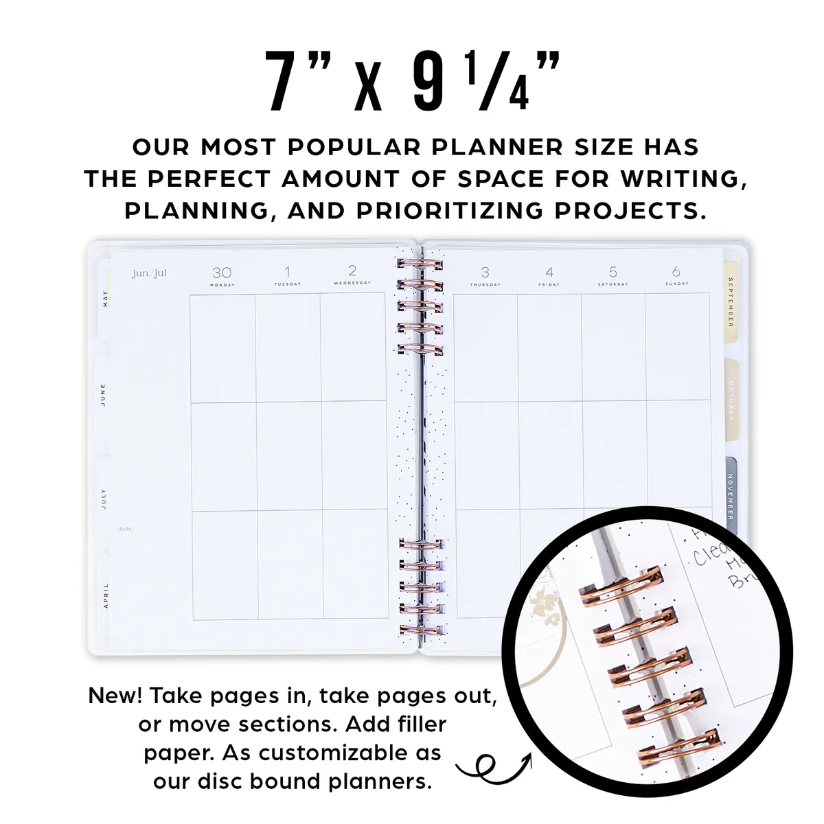 2025 Sketchy Florals Customizable Spiral Planner - Classic Vertical Layout - 12 Months