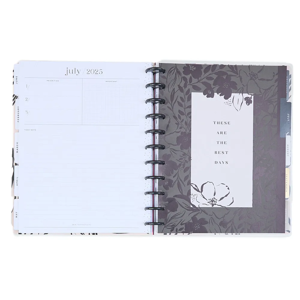 2025 Sketchy Florals Planner - Big Vertical Layout - 12 Months