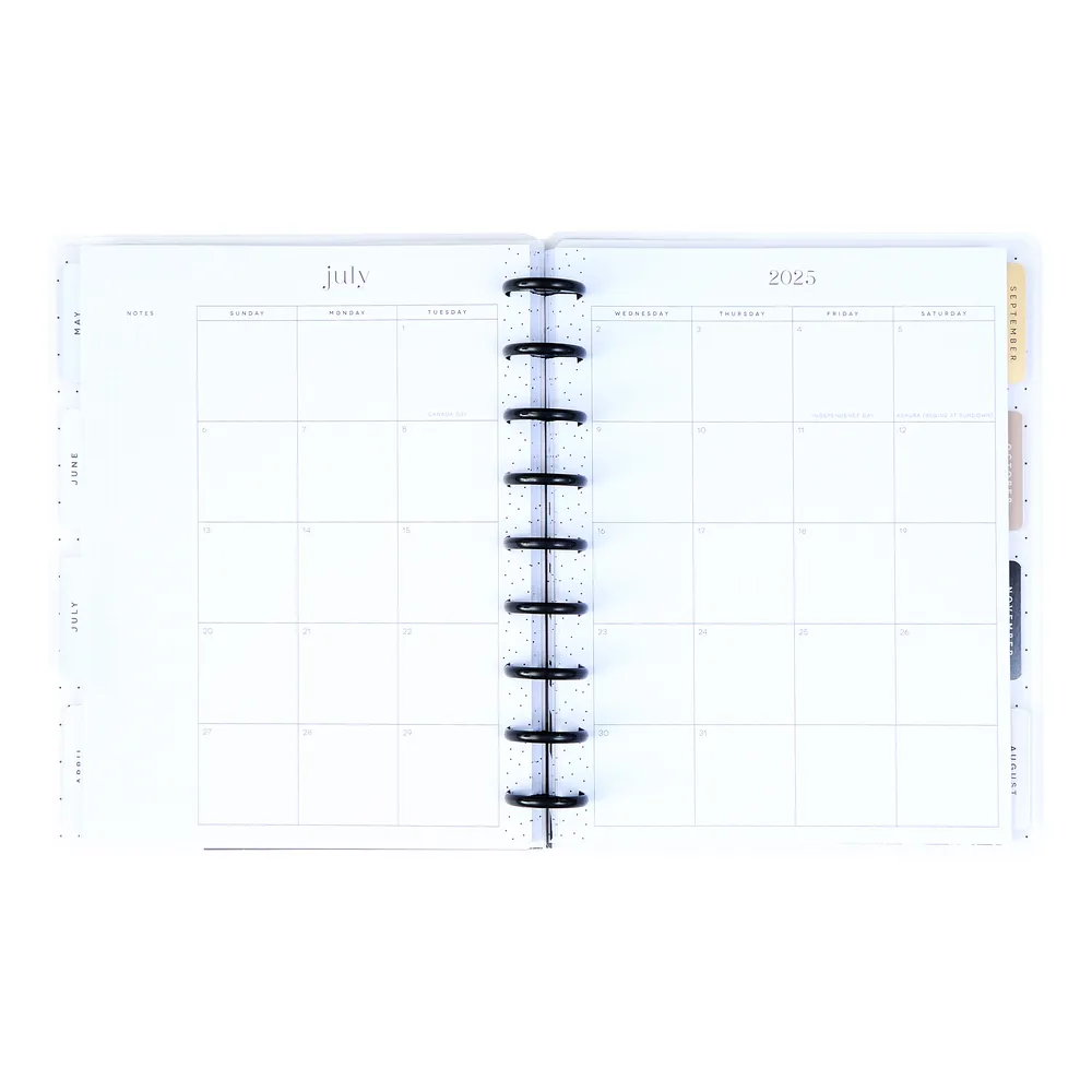 2025 Sketchy Florals Planner - Classic Vertical Layout - 12 Months