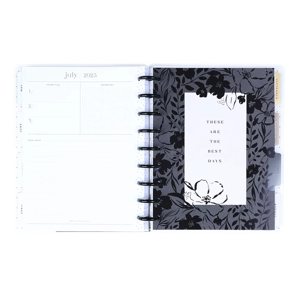 2025 Sketchy Florals Planner - Classic Vertical Layout - 12 Months