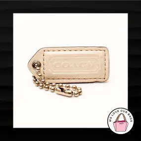 2" Medium COACH IVORY WHITE LEATHER KEY FOB BAG CHARM KEYCHAIN HANGTAG TAG