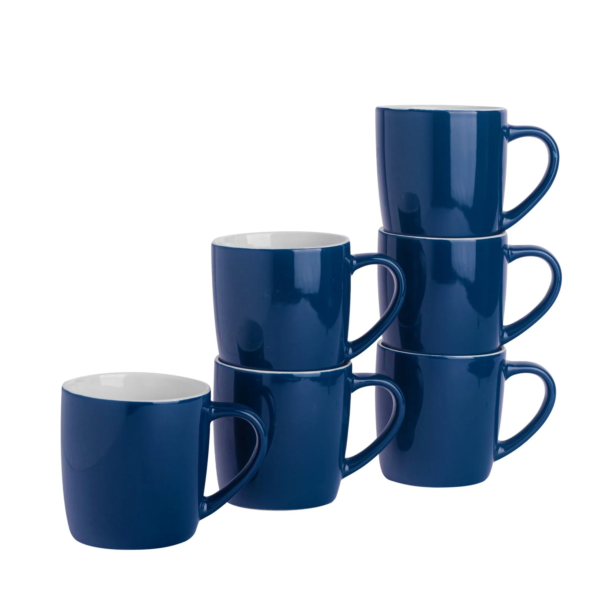 350ml Coloured Coffee Mugs - Pack of Six - By Argon Tableware