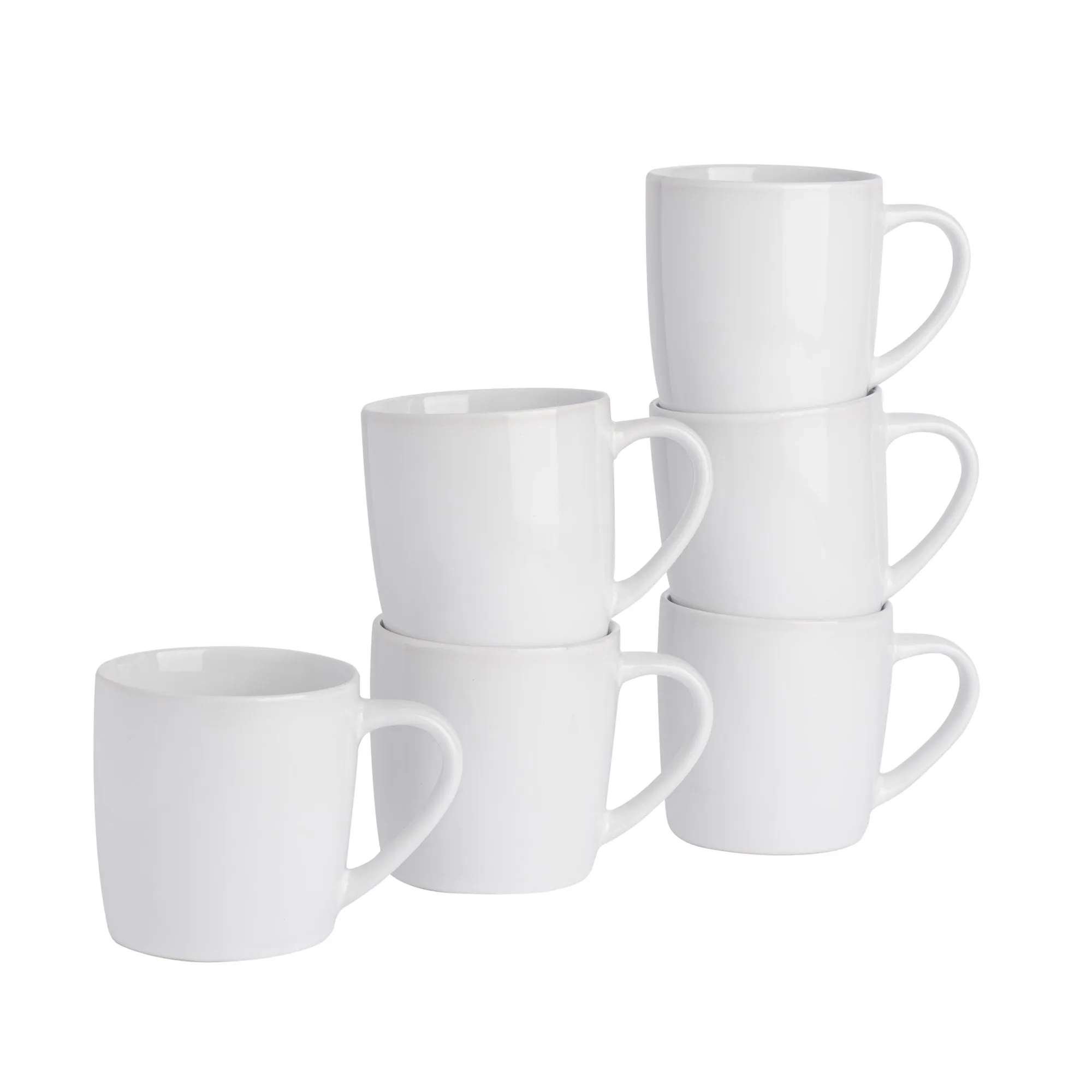 350ml Coloured Coffee Mugs - Pack of Six - By Argon Tableware