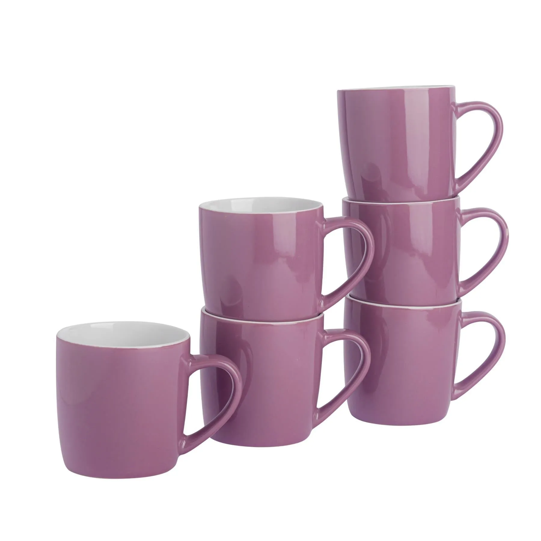 350ml Coloured Coffee Mugs - Pack of Six - By Argon Tableware