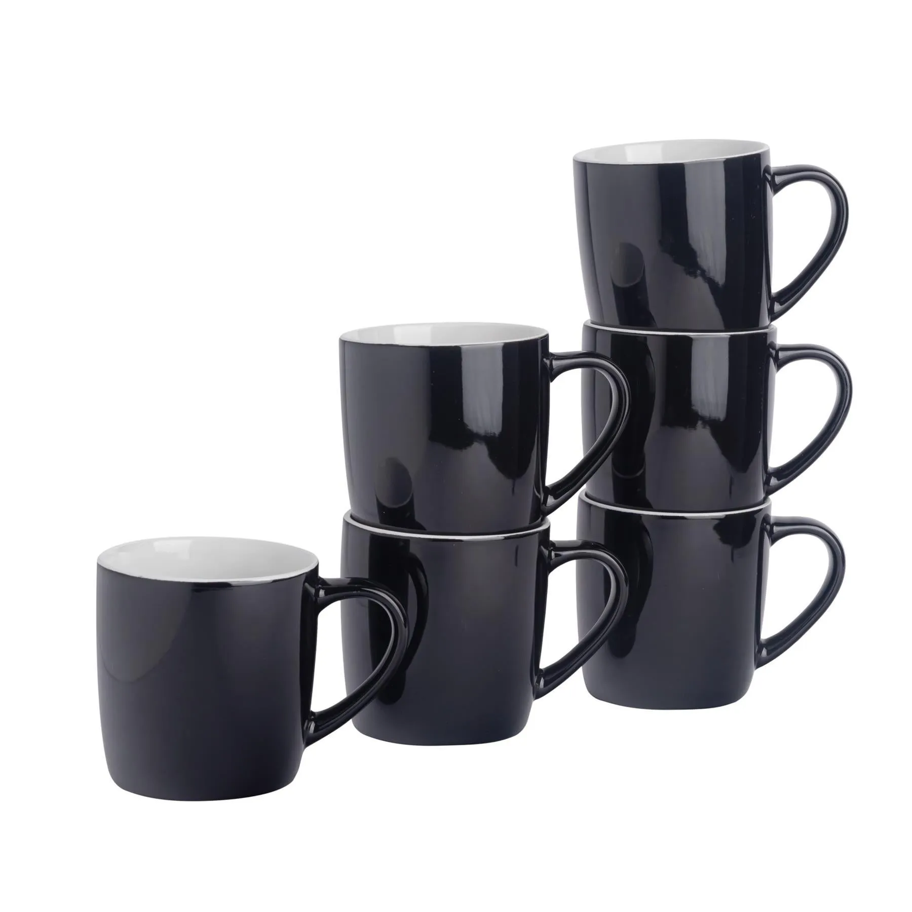 350ml Coloured Coffee Mugs - Pack of Six - By Argon Tableware