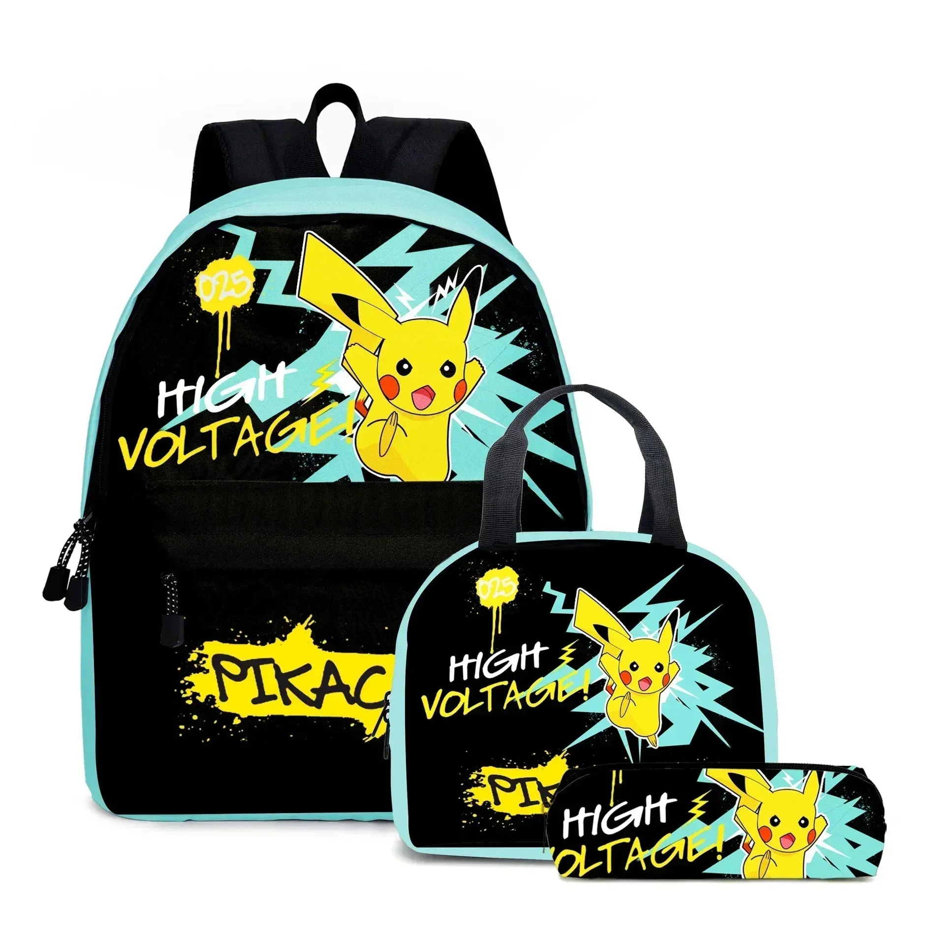 3PC-Set Pikachu Pokémon Backpack