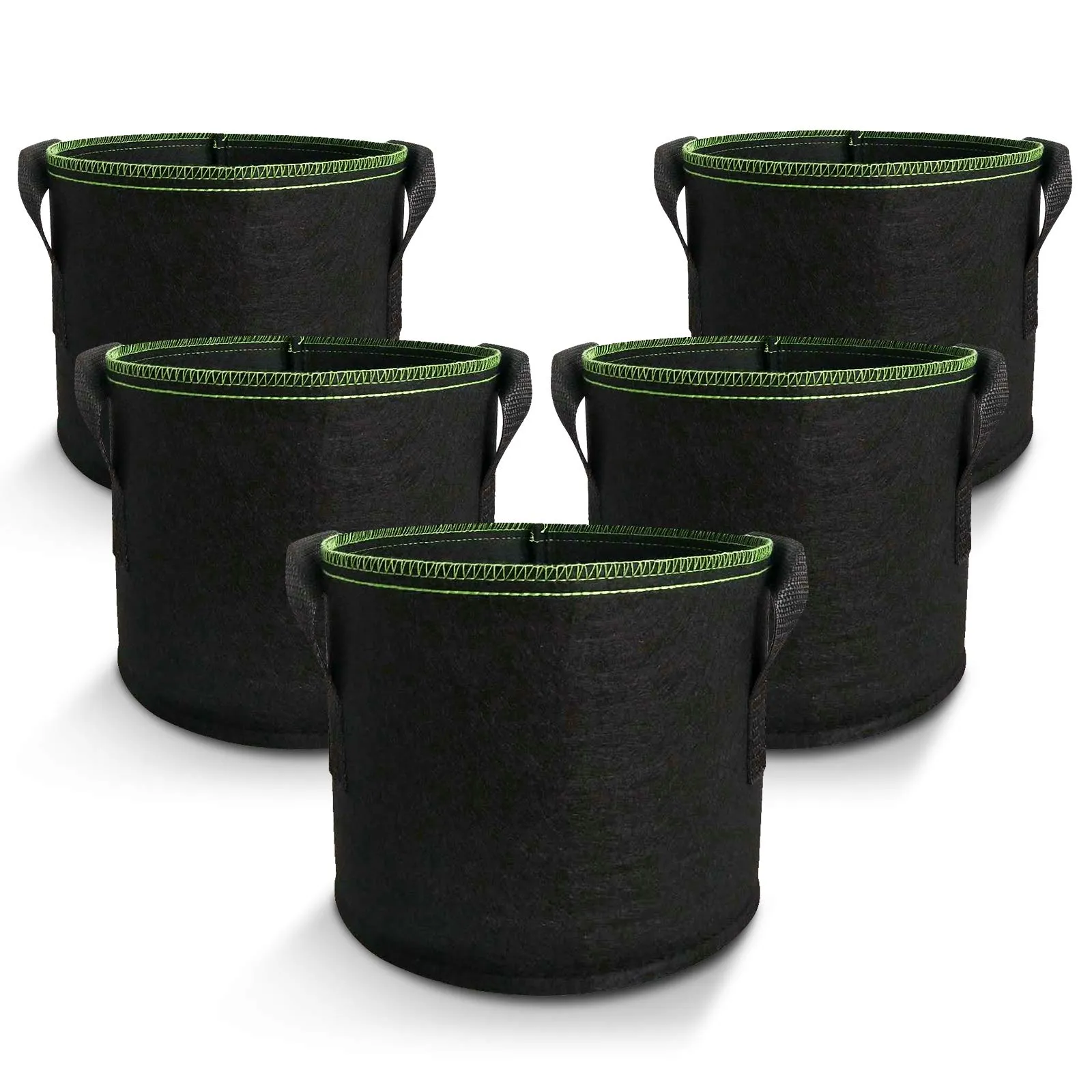 5-Pack 5 Gallon Non-Woven Fabric Plant Grow Bags with Handles