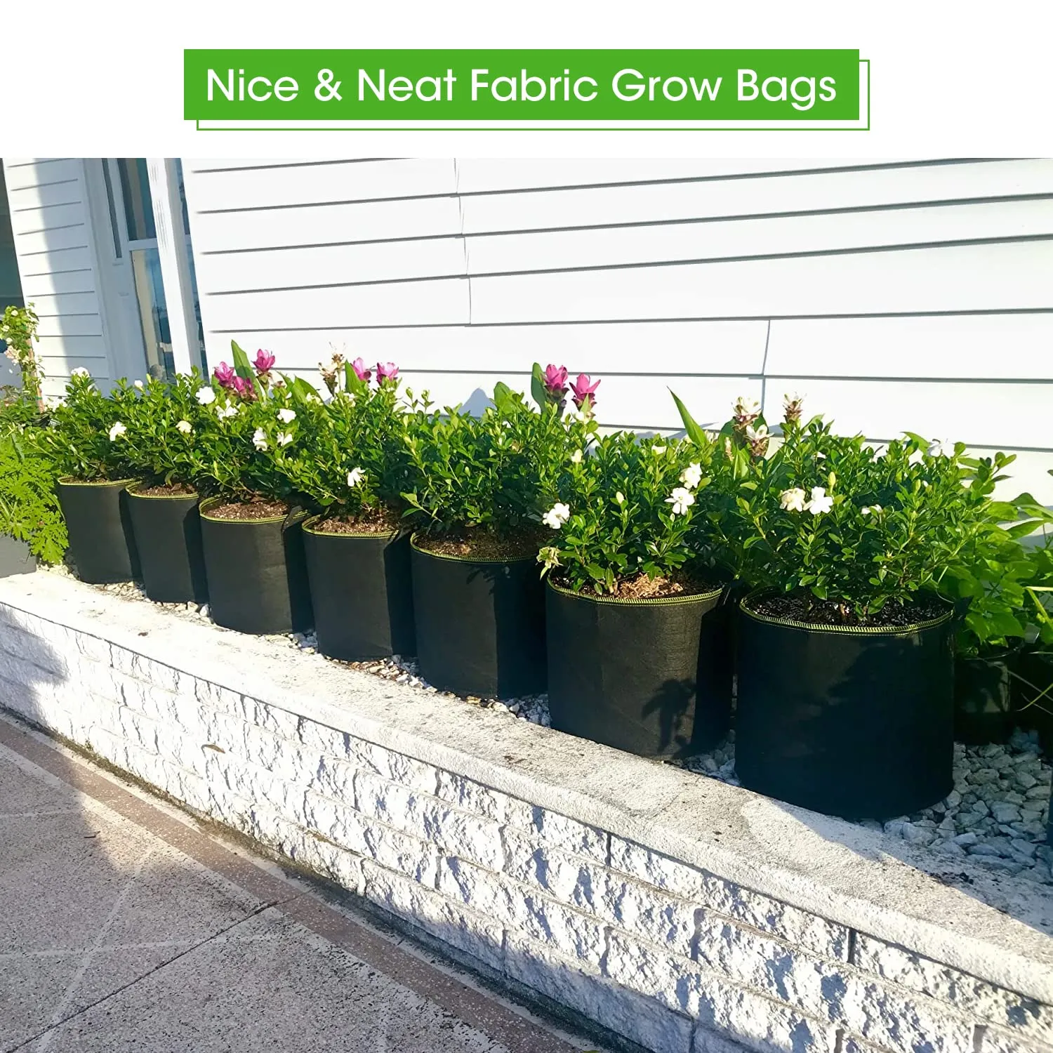 5-Pack 5 Gallon Non-Woven Fabric Plant Grow Bags with Handles