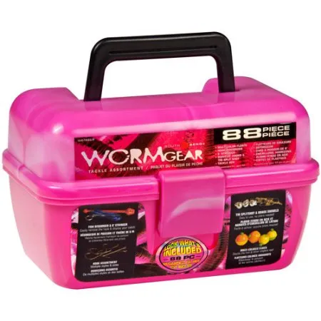 88 Piece Loaded Tackle Box Pink