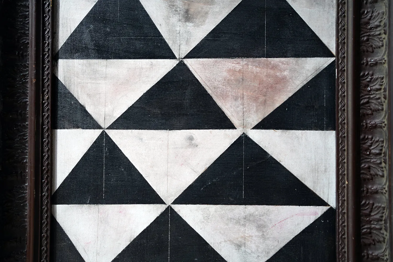 A 20thC French School Geometric Abstract Painting by Emile Buzon c.1970-80