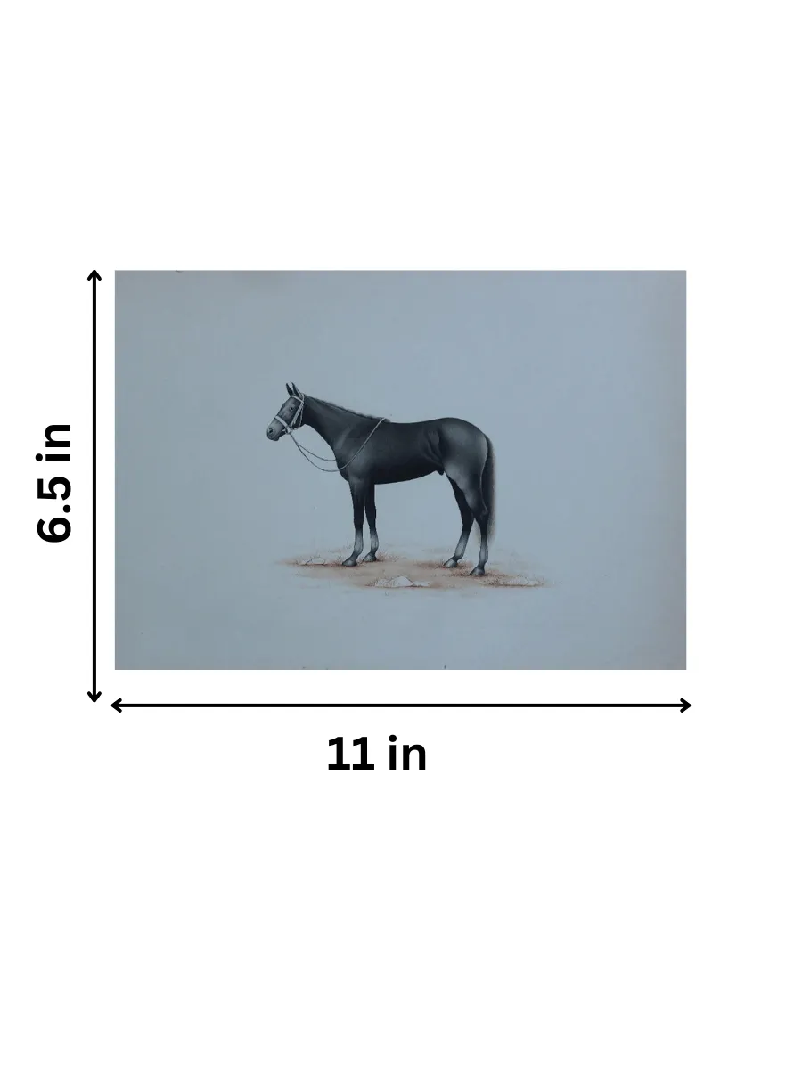 A Gentle Horse in Miniature Painting by Mohan Prajapati