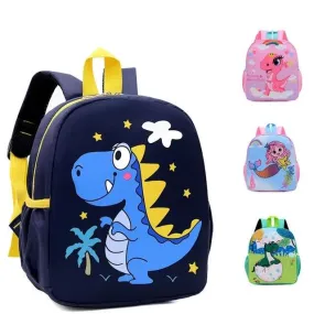 Adorable Dinosaur Cartoon Kids Backpack - Waterproof School Bag for Kindergarten and Primary Students