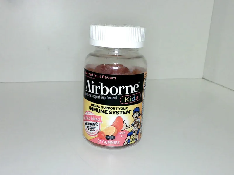 Airborne Kids 500mg Vit C Gummies Immune Zinc Antioxidants 21 Fruit Flavor