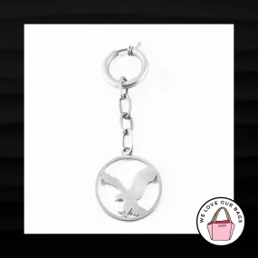 AMERICAN EAGLE SILVER METAL DISC TRIGGER KEY RING KEY FOB BAG CHARM KEYCHAIN TAG