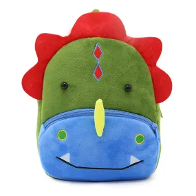 Anykidz 3D Green Dinosaur School Backpack Cute Animal With Cartoon Designs Children Toddler Plush Bag For Baby Girls and Boys