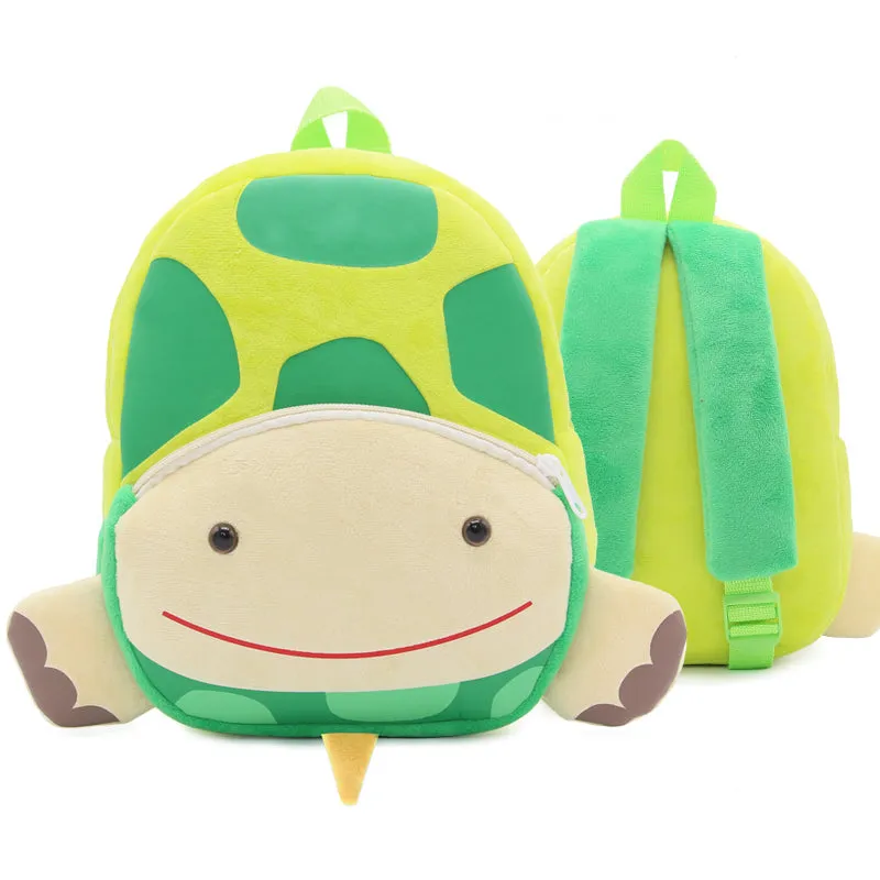 Anykidz 3D Green Turtle School Backpack Cute Animal With Cartoon Designs Children Toddler Plush Bag For Baby Girls and Boys