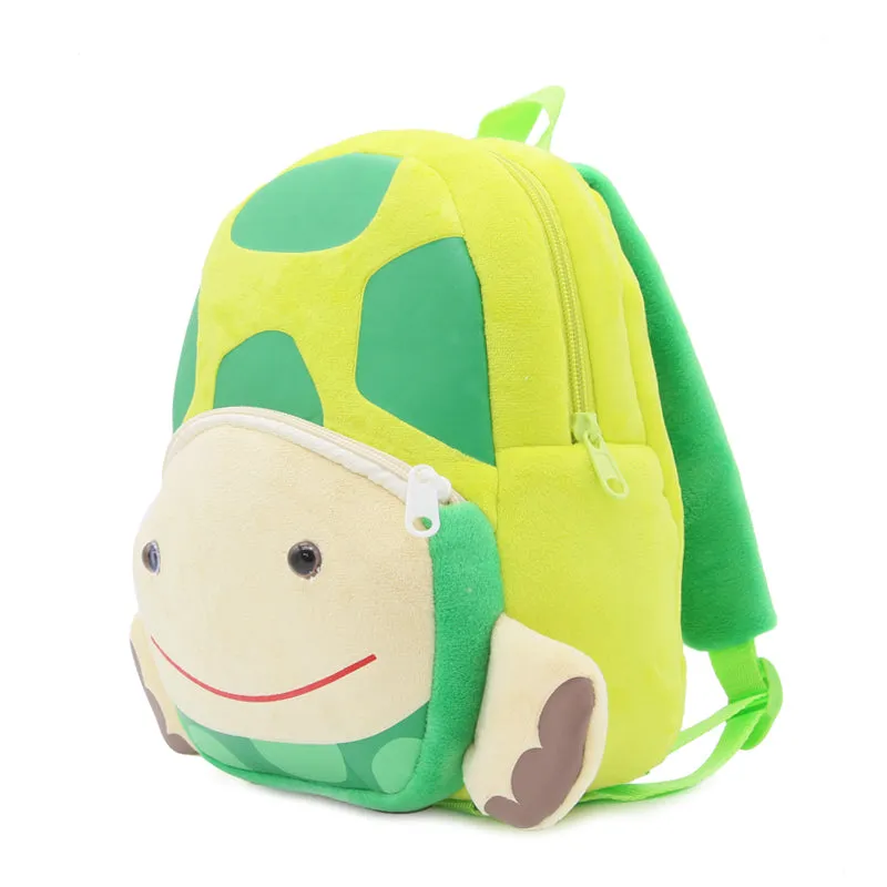 Anykidz 3D Green Turtle School Backpack Cute Animal With Cartoon Designs Children Toddler Plush Bag For Baby Girls and Boys