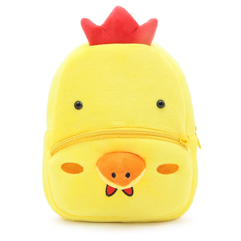 Anykidz 3D Yellow Chick School Backpack Cute Animal With Cartoon Designs Children Toddler Plush Bag For Baby Girls and Boys