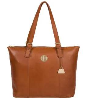 'Aster' Hazelnut Leather Tote Bag