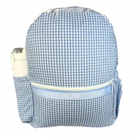 Baby Blue Gingham backpack w/ Pocket