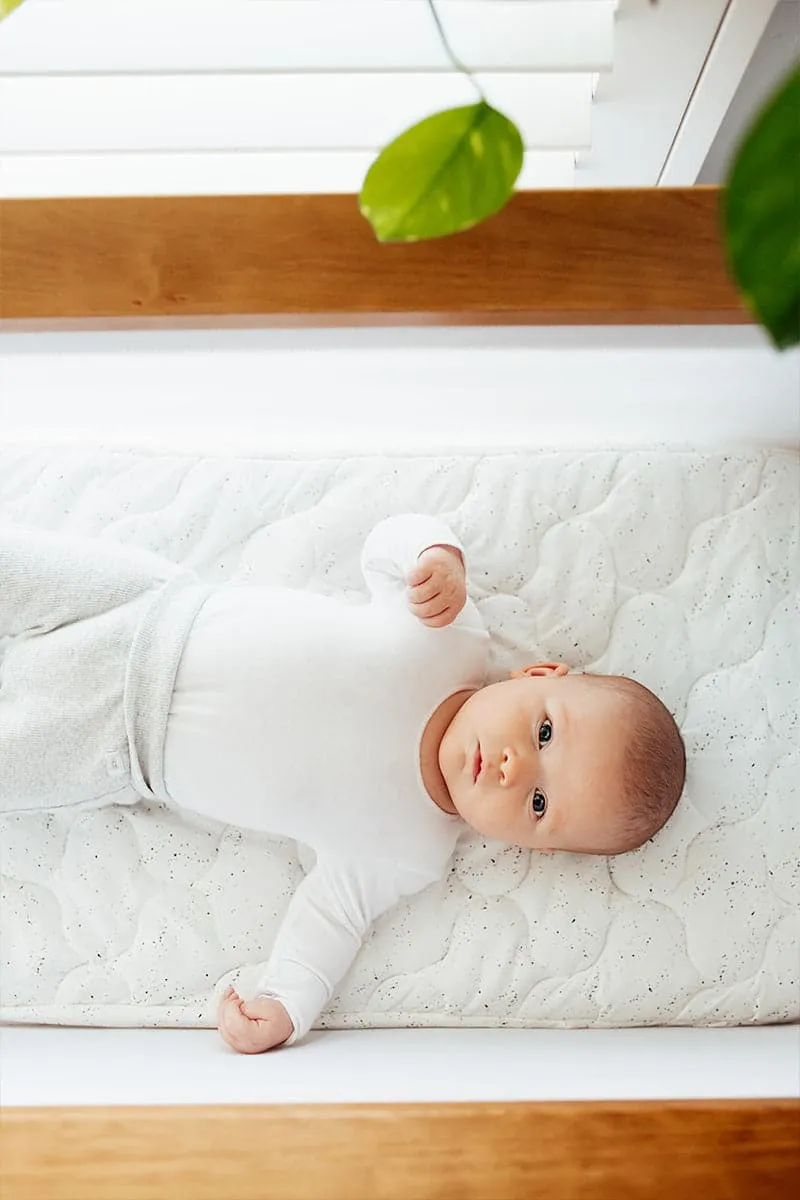 Baby Cot Sheet - Speckled Egg Jersey Expect-A-Spill Sheets