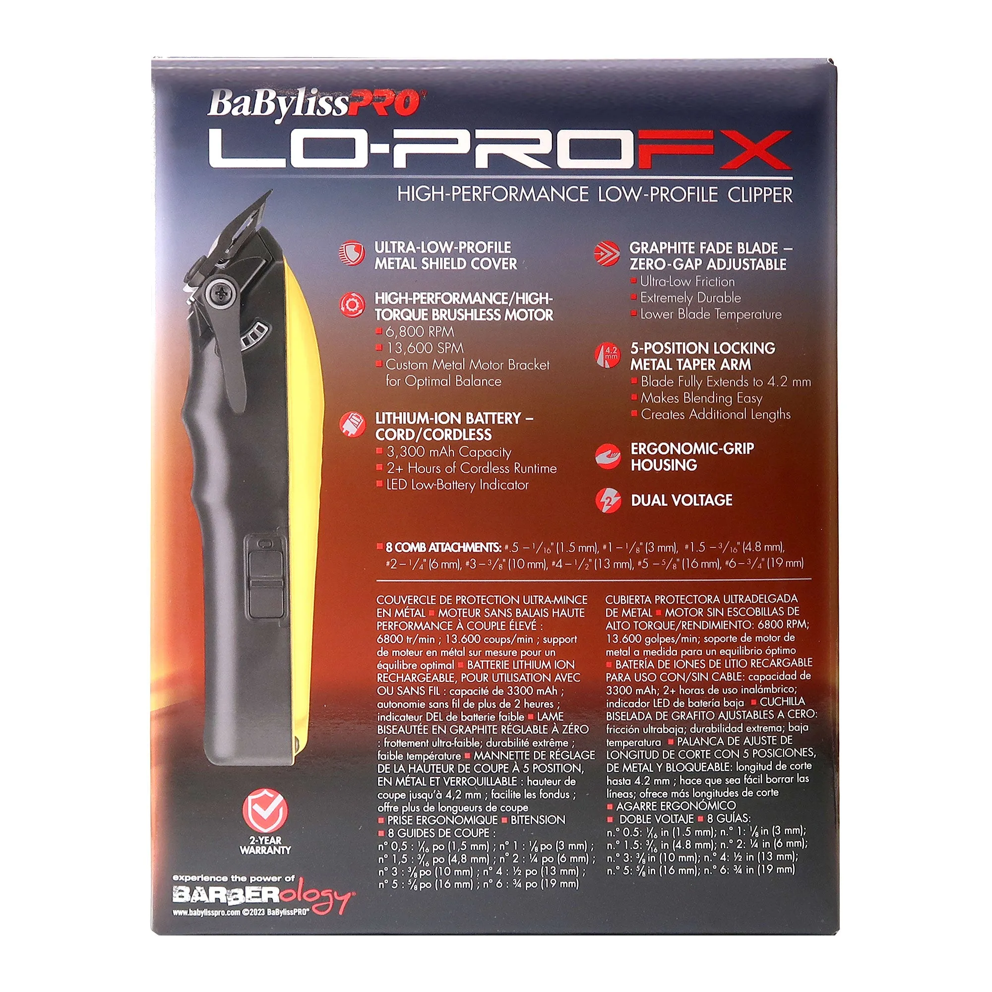 BaByliss Pro Limited Edition LO-PROFX Cordless Clipper (Andy Authentic) Yellow #FX825YI