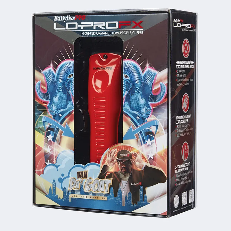 BaByliss PRO - Lo-PROFX Clipper, Influencer Special Edition, Red