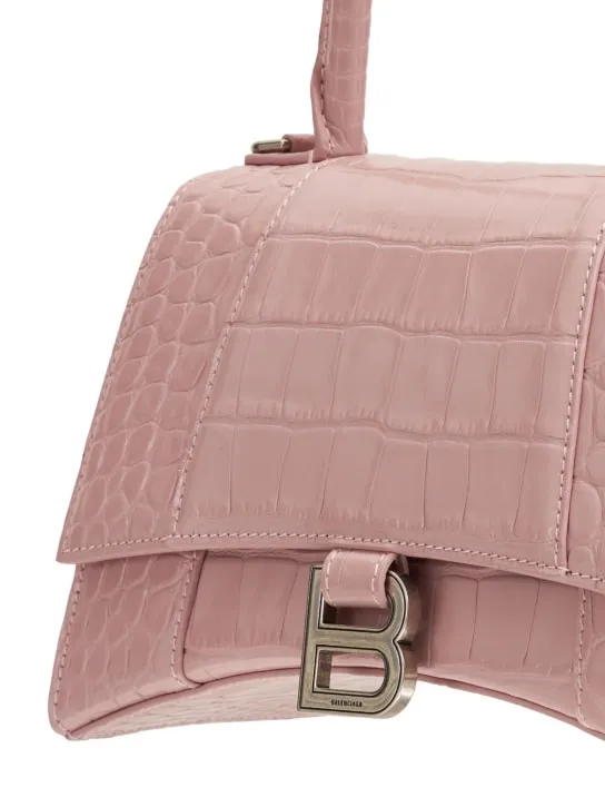 Balenciaga   Small Hourglass embossed leather bag 