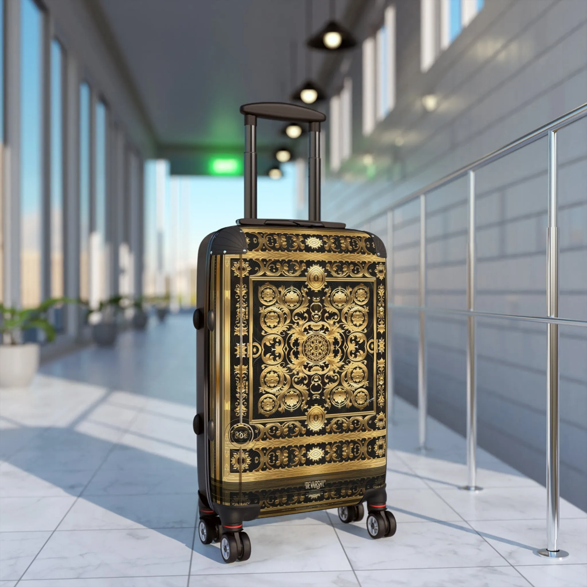 Baroque Elegance Suitcase Decorative Gold Luggage Luxury Carry-on Suitcase Hard Shell Suitcase in 3 Size | D20191