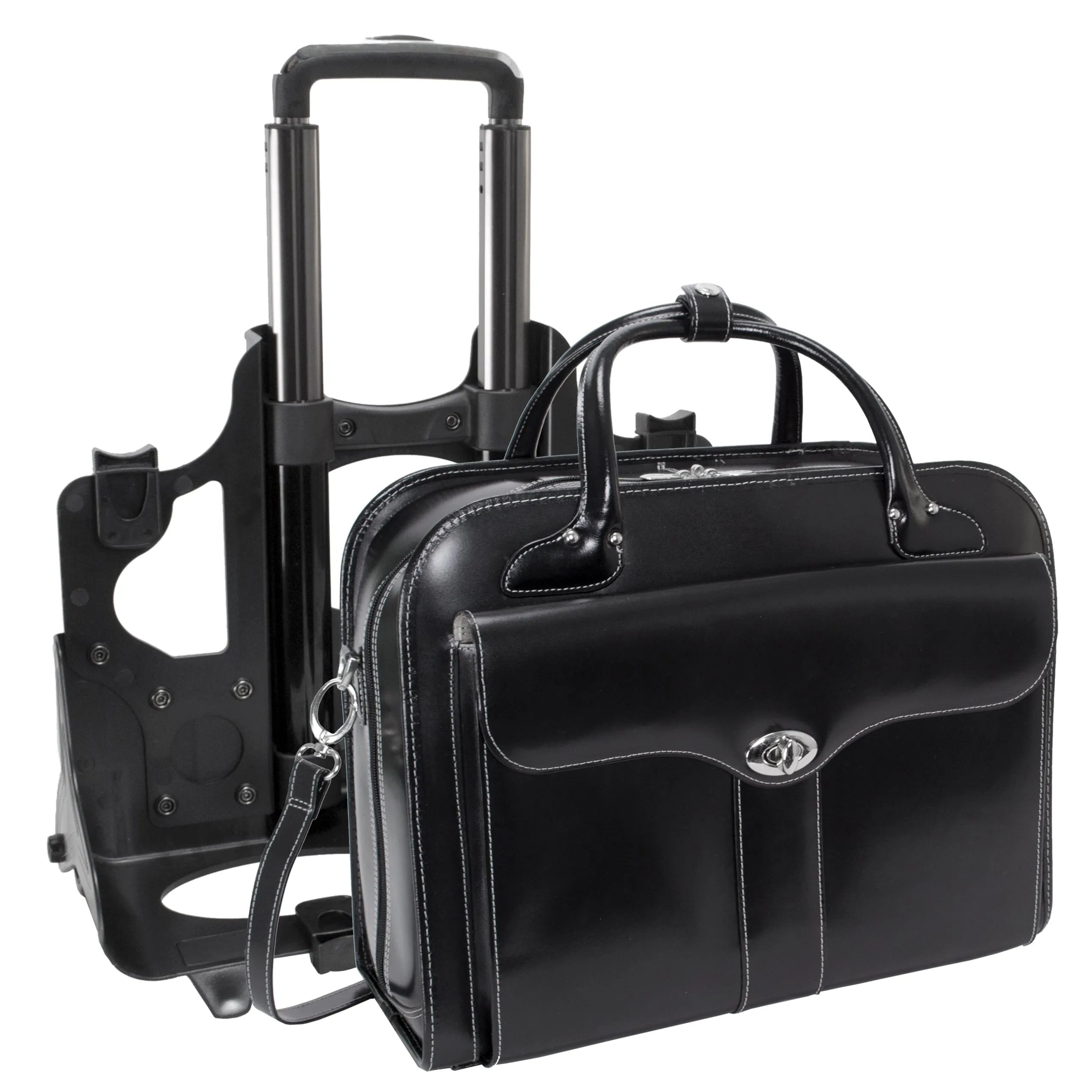 BERKELEY | 15” Leather Detachable-Wheeled Laptop Case