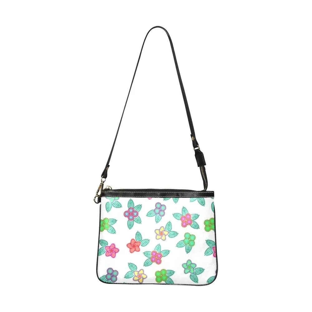 Berry Flowers White Small Shoulder Bag