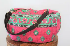 Bharati Boho Bag - Pink & Green