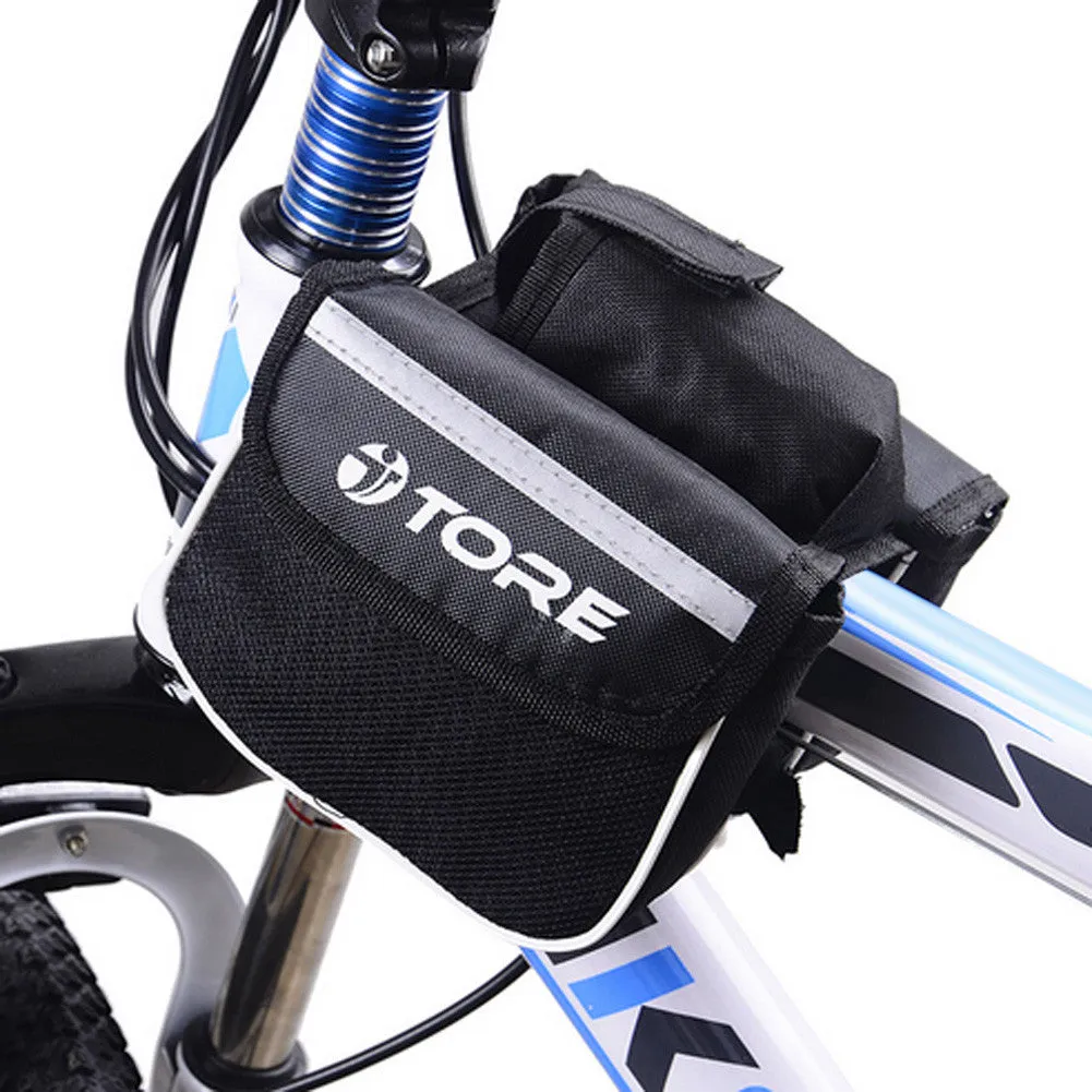 Bicycle Bike Top Frame Front Pannier Tube Bag Cycling Double Pouch Holder With Water Bottle Bag Mountain Bike Accessories