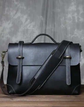 Black Leather Briefcase Workbag for Men Leather Briefcases Men Mens Leather Briefcases Shouler Laotop Bag