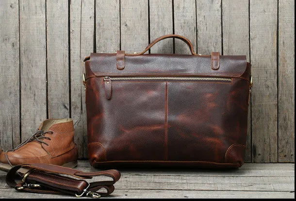 Black Leather Briefcase Workbag for Men Leather Briefcases Men Mens Leather Briefcases Shouler Laotop Bag