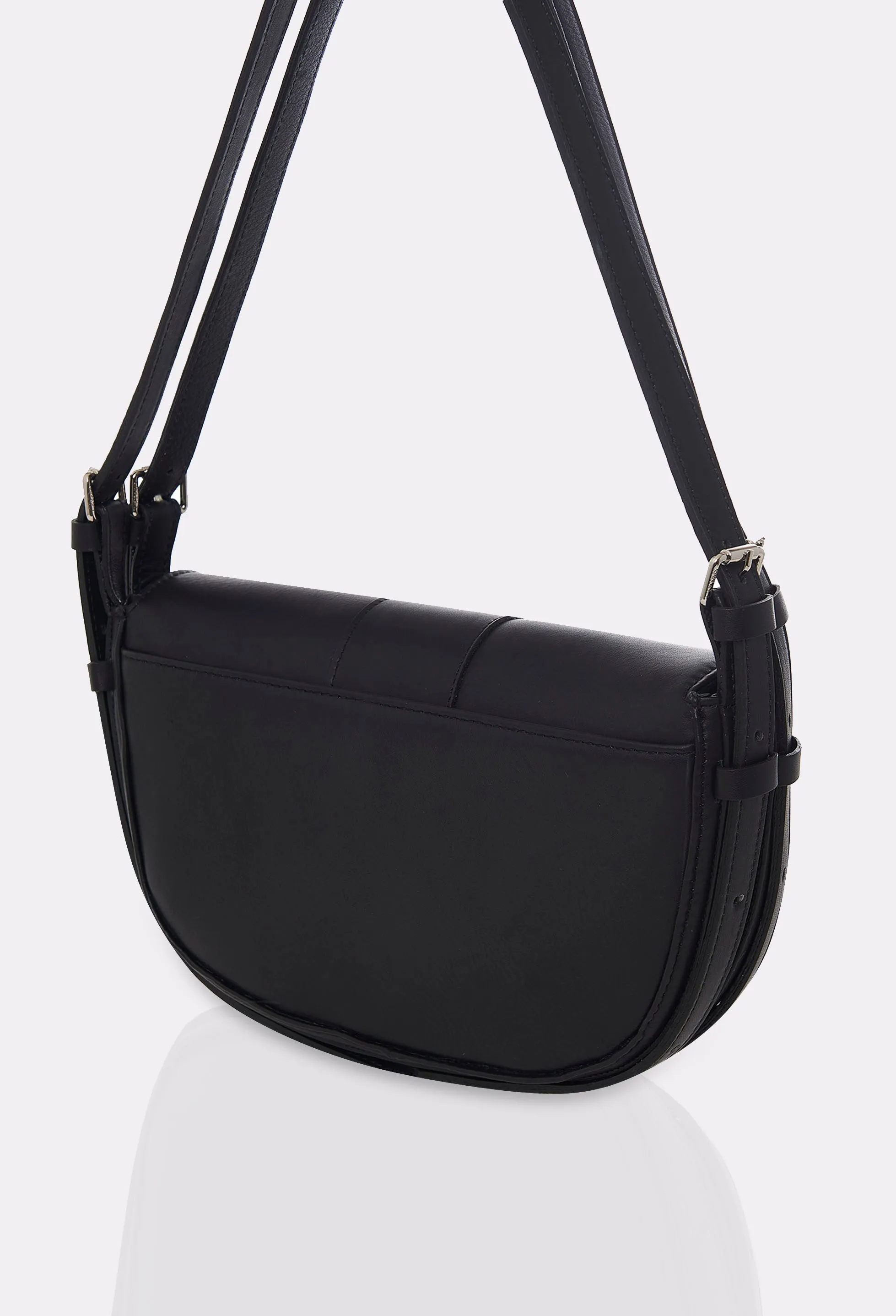 Black Leather Shoulder Bag Montana