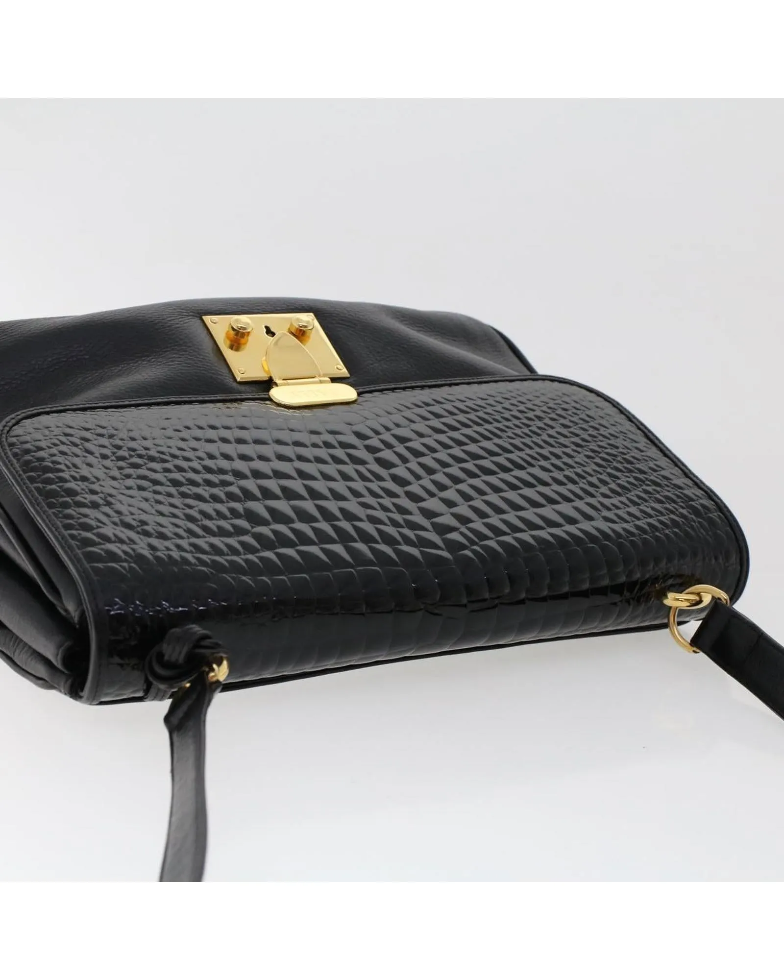 Black Patent Leather Shoulder Bag