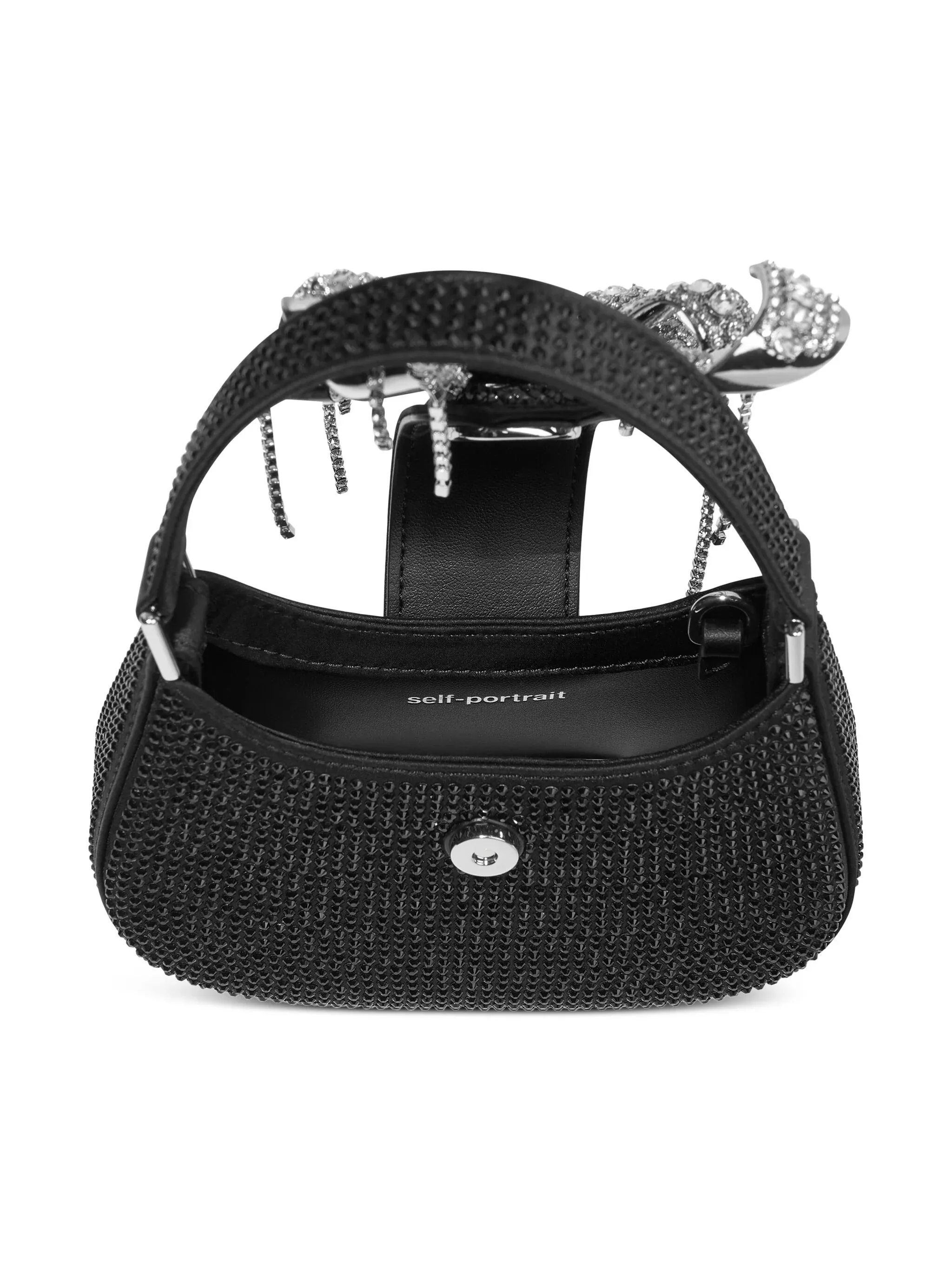 Black Rhinestone Micro Handbag