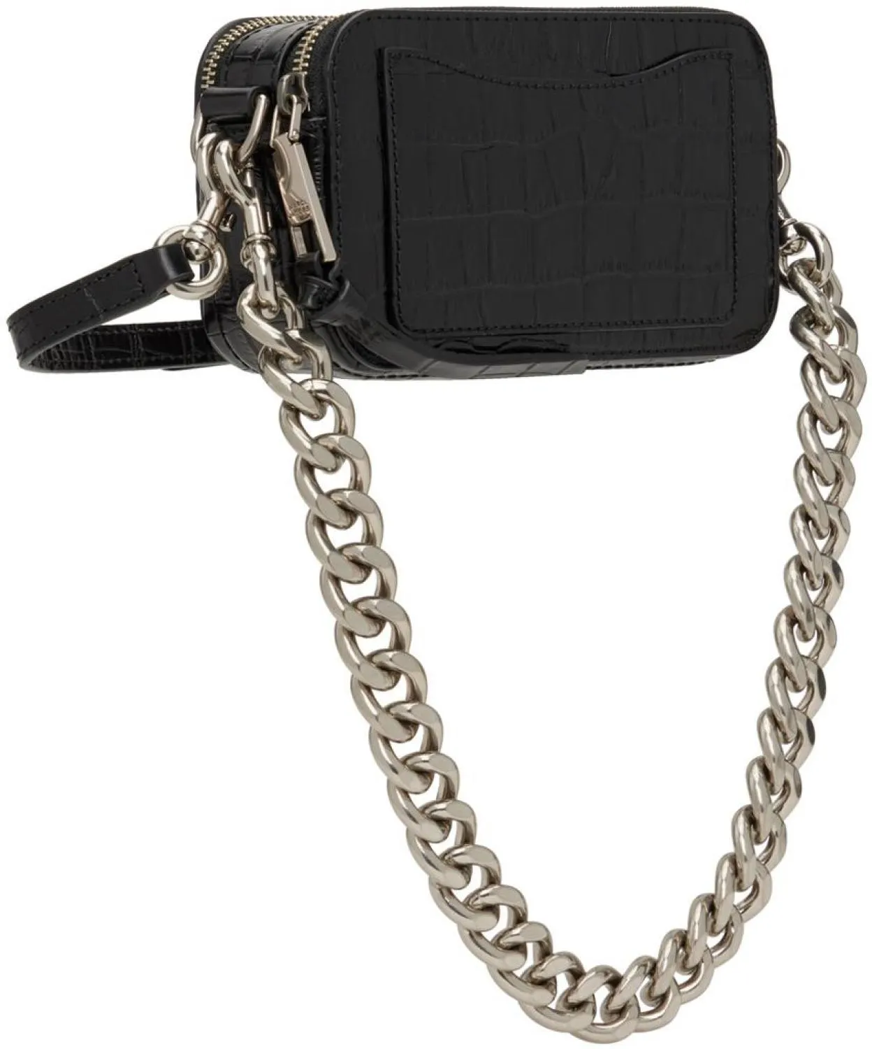 Black 'The Croc-Embossed Snapshot' Bag