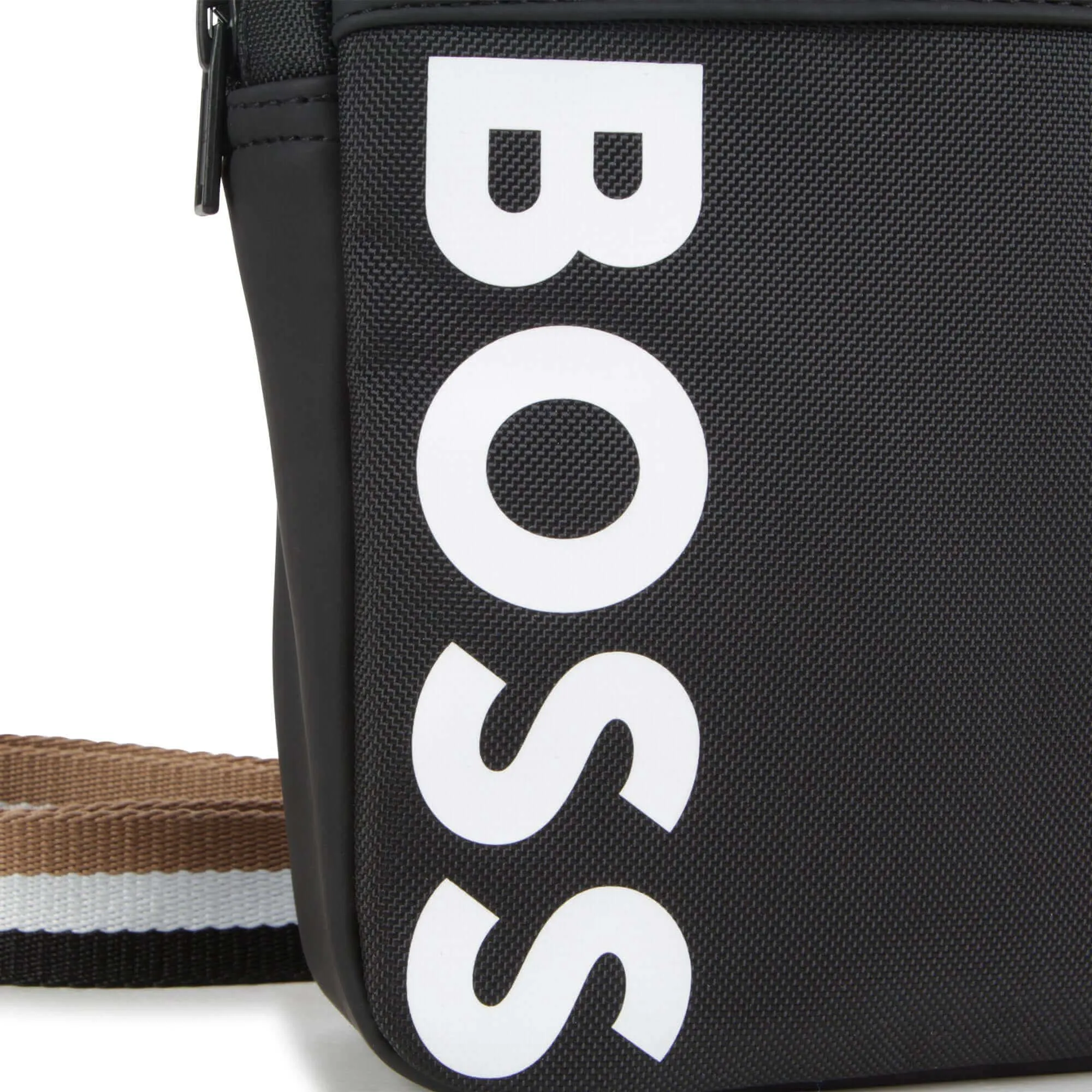 Boys Black Logo Shoulder Bag