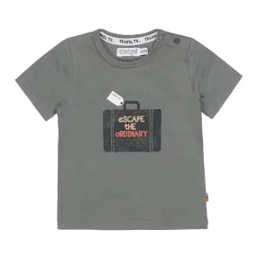 Boys T-shirt Army Green Suitcase | Dirkje