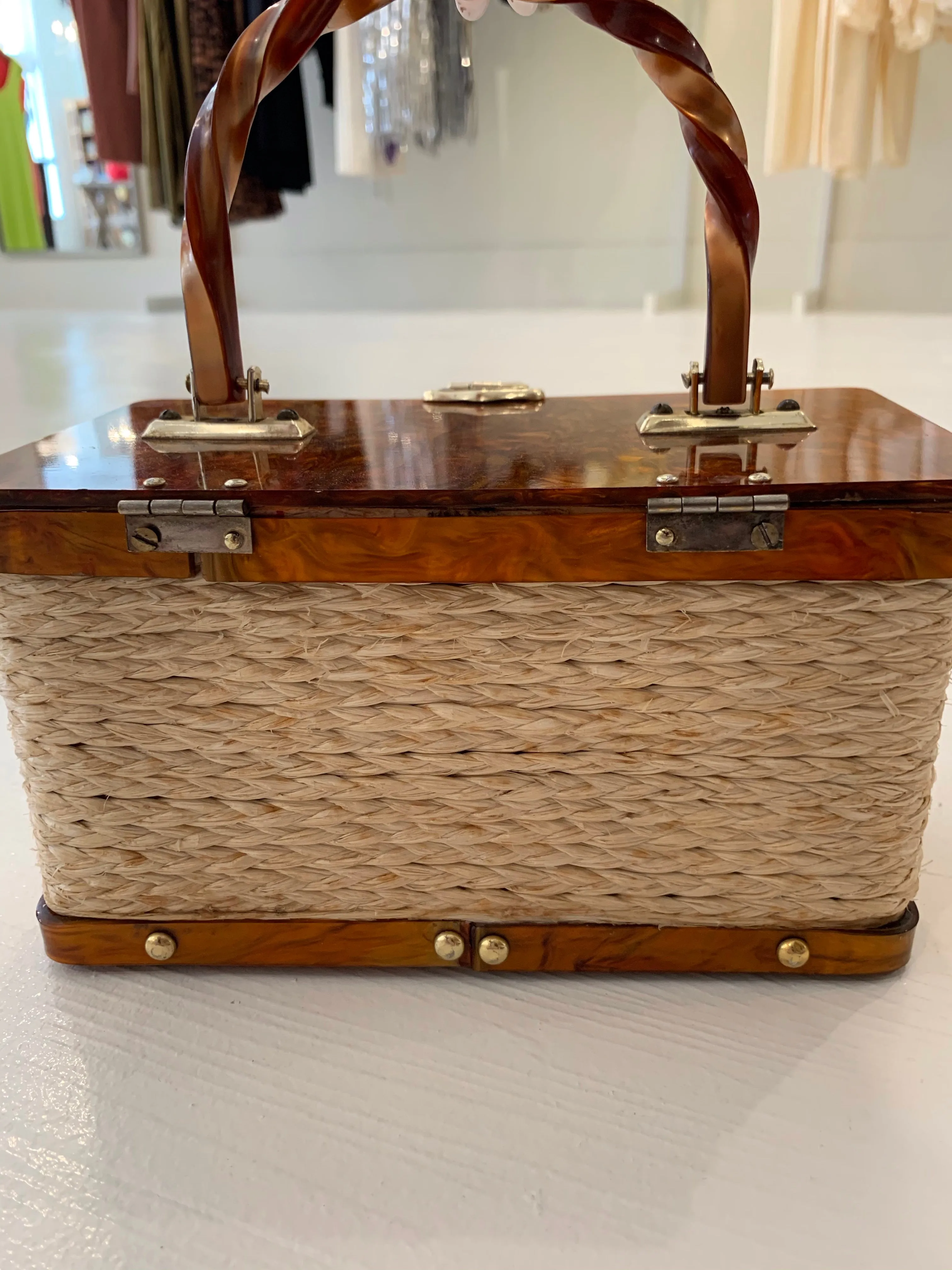 Brown Marble Box Bag