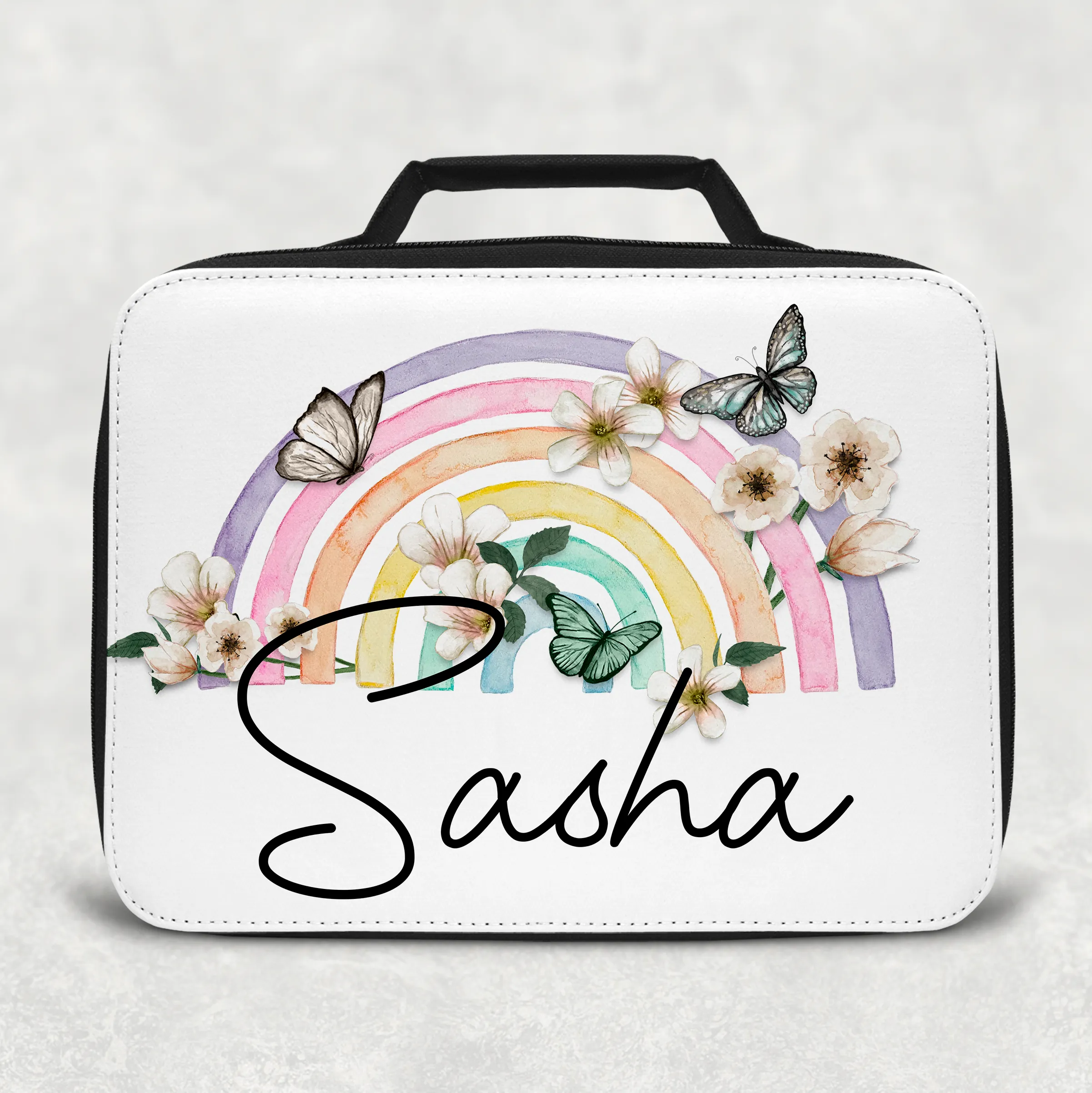 Butterfly Rainbow Personalised Insulated Lunch Bag